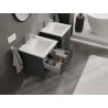 Mexen Rivel szafka łazienkowa 50 cm z umywalką Otis, 2 szuflady, ryflowana , grafit mat/biała mat - 91A20-05047-2-BFF66-W18M01