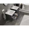 Mexen Rivel szafka łazienkowa 50 cm z umywalką Vela, 2 szuflady, ryflowana , grafit mat/biała mat - 91A20-05047-2-BFF66-W23M01