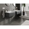 Mexen Rivel szafka łazienkowa 60 cm z umywalką Otis, 1 szuflada, ryflowana , grafit mat/biała mat - 91A20-06023-1-BF66-W18M01