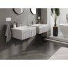 Mexen Rivel szafka łazienkowa 60 cm z umywalką Vela, 1 szuflada, ryflowana , szara mat/biała mat - 91A20-06023-1-BF62-W23M01