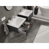 Mexen Rivel szafka łazienkowa 60 cm z umywalką Vela, 1 szuflada, ryflowana , grafit mat/biała mat - 91A20-06023-1-BF66-W23M01