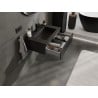 Mexen Rivel szafka łazienkowa 70 cm z umywalką Otis, 1 szuflada, ryflowana , czarna mat - 91A20-07023-1-BF71-W18M71