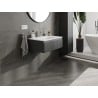 Mexen Rivel szafka łazienkowa 70 cm z umywalką Vela, 1 szuflada, ryflowana , grafit mat/biała mat - 91A20-07023-1-BF66-W23M01