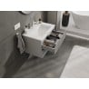 Mexen Rivel szafka łazienkowa 70 cm z umywalką Otis, 2 szuflady, ryflowana , szara mat/biała mat - 91A20-07047-2-BFF62-W18M01