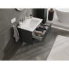 Mexen Rivel szafka łazienkowa 70 cm z umywalką Otis, 2 szuflady, ryflowana , grafit mat/biała mat - 91A20-07047-2-BFF66-W18M0