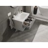 Mexen Rivel szafka łazienkowa 70 cm z umywalką Vela, 2 szuflady, ryflowana , szara mat/biała mat - 91A20-07047-2-BFF62-W23M01
