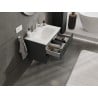 Mexen Rivel szafka łazienkowa 70 cm z umywalką Vela, 2 szuflady, ryflowana , grafit mat/biała mat - 91A20-07047-2-BFF66-W23M0