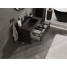 Mexen Rivel szafka łazienkowa 80 cm z umywalką Otis, 2 szuflady, ryflowana , czarna mat - 91A20-08047-2-BFF71-W18M71