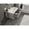 Mexen Rivel szafka łazienkowa 80 cm z umywalką Vela, 2 szuflady, ryflowana , szara mat/biała mat - 91A20-08047-2-BFF62-W23M01