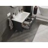 Mexen Rivel szafka łazienkowa 80 cm z umywalką Vela, 2 szuflady, ryflowana , grafit mat/biała mat - 91A20-08047-2-BFF66-W23M0