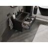 Mexen Rivel szafka łazienkowa 80 cm z umywalką Vela, 2 szuflady, ryflowana , czarna mat - 91A20-08047-2-BFF71-W23M71