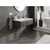 Mexen Rivel szafka łazienkowa 90 cm z umywalką Otis, 1 szuflada, ryflowana , grafit mat/biała mat - 91A20-09023-1-BF66-W18M01