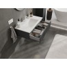 Mexen Rivel szafka łazienkowa 90 cm z umywalką Otis, 1 szuflada, ryflowana , grafit mat/biała mat - 91A20-09023-1-BF66-W18M01
