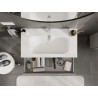 Mexen Rivel szafka łazienkowa 90 cm z umywalką Vela, 1 szuflada, ryflowana , szara mat/biała mat - 91A20-09023-1-BF62-W23M01