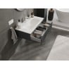 Mexen Rivel szafka łazienkowa 90 cm z umywalką Vela, 1 szuflada, ryflowana , grafit mat/biała mat - 91A20-09023-1-BF66-W23M01