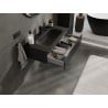 Mexen Rivel szafka łazienkowa 90 cm z umywalką Vela, 1 szuflada, ryflowana , czarna mat - 91A20-09023-1-BF71-W23M71