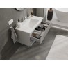 Mexen Rivel szafka łazienkowa 90 cm z umywalką Otis, 2 szuflady, ryflowana , szara mat/biała mat - 91A20-09047-2-BFF62-W18M01