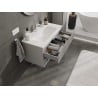 Mexen Rivel szafka łazienkowa 90 cm z umywalką Vela, 2 szuflady, ryflowana , szara mat/biała mat - 91A20-09047-2-BFF62-W23M01