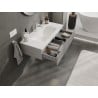Mexen Rivel szafka łazienkowa 100 cm z umywalką Vela, 1 szuflada, ryflowana , szara mat/biała mat - 91A20-10023-1-BF62-W23M01