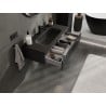 Mexen Rivel szafka łazienkowa 100 cm z umywalką Vela, 1 szuflada, ryflowana , czarna mat - 91A20-10023-1-BF71-W23M71