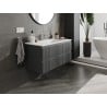 Mexen Rivel szafka łazienkowa 100 cm z umywalką Otis, 2 szuflady, ryflowana , grafit mat/biała mat - 91A20-10047-2-BFF66-W18M0