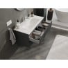 Mexen Rivel szafka łazienkowa 100 cm z umywalką Vela, 2 szuflady, ryflowana , grafit mat/biała mat - 91A20-10047-2-BFF66-W23M0