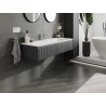 Mexen Rivel szafka łazienkowa 120 cm z umywalką Vela, 1 szuflada, ryflowana , grafit mat/biała mat - 91A20-12023-1-BF66-W23M0