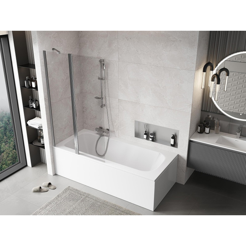 Mexen Mist parawan nawannowy 2-skrzydłowy 100 x 150 cm, transparent, chrom - 8A9-100-011-01-00