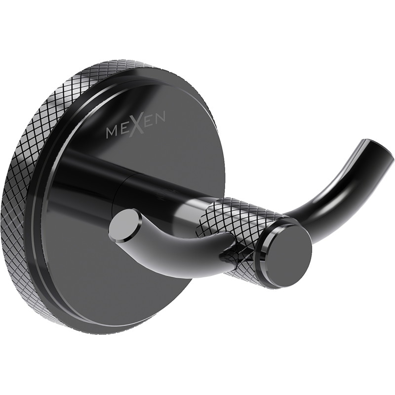 Mexen Gravo podwójny haczyk na ręcznik, black chrome - 70A93012-73