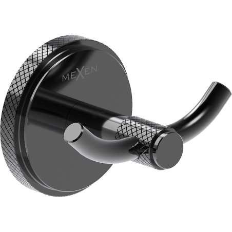 Mexen Gravo podwójny haczyk na ręcznik, black chrome - 70A93012-73