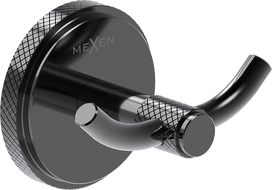 Mexen Gravo podwójny haczyk na ręcznik, black chrome - 70A93012-73