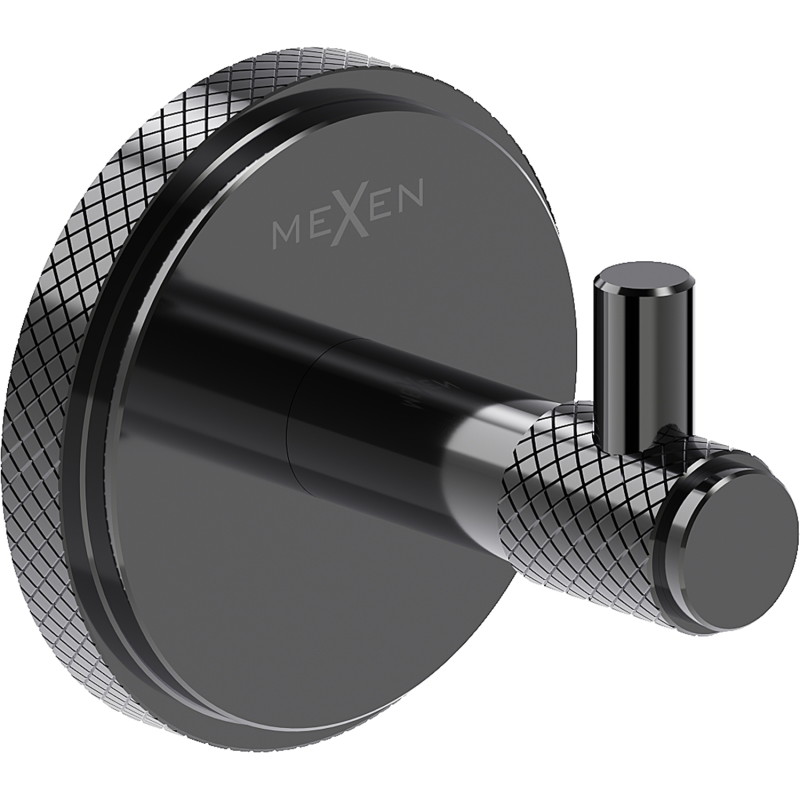 Mexen Gravo haczyk na ręcznik, black chrome - 70A93011-73