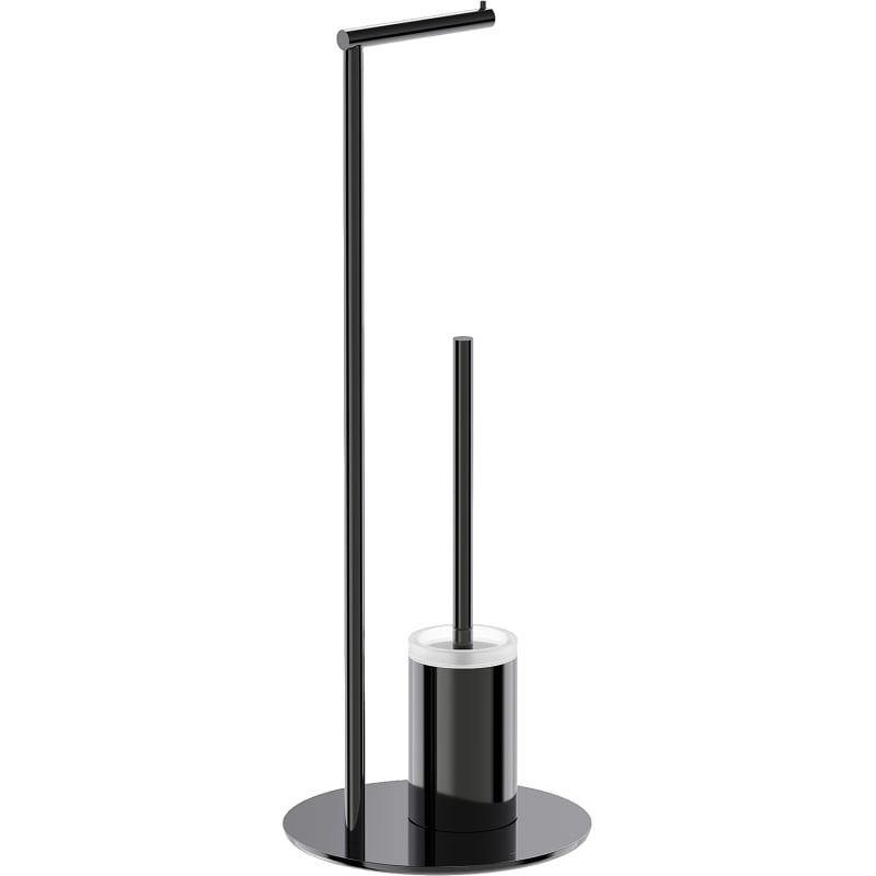 Mexen Loop szczotka toaletowa stojąca z uchwytem na papier, black chrome - 70A71095-73
