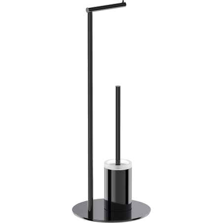 Mexen Loop szczotka toaletowa stojąca z uchwytem na papier, black chrome - 70A71095-73