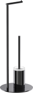 Mexen Loop szczotka toaletowa stojąca z uchwytem na papier, black chrome - 70A71095-73