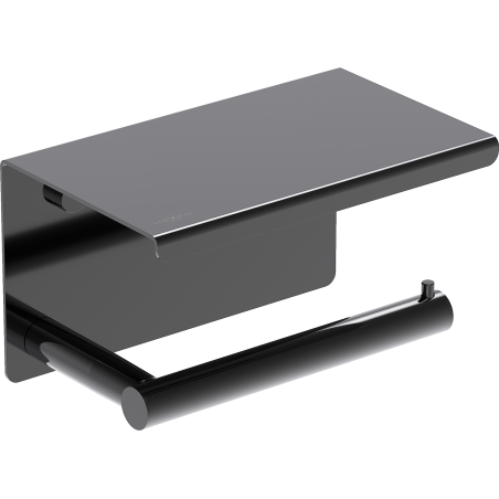 Mexen Loop uchwyt na papier toaletowy z półką, black chrome - 70A71022-73