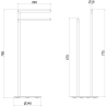 Mexen Loop stojący wieszak na ręcznik, black chrome - 70A71096-73