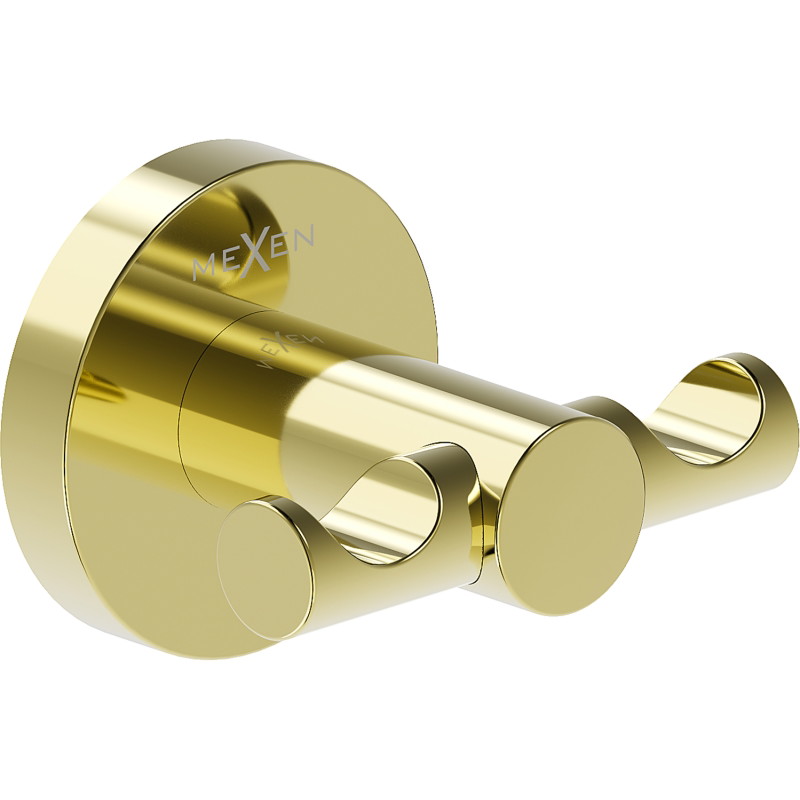 Mexen Ovio podwójny haczyk na ręcznik, złoty - 70A19512-50