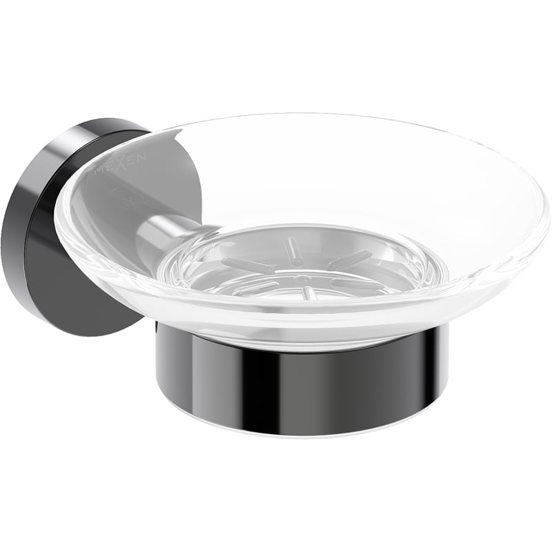 Mexen Ovio mydelniczka, black chrome - 70A19555-73