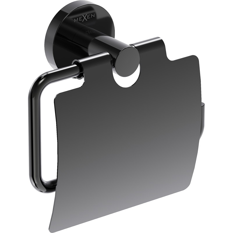 Mexen Ovio uchwyt na papier toaletowy, black chrome - 70A19521-73