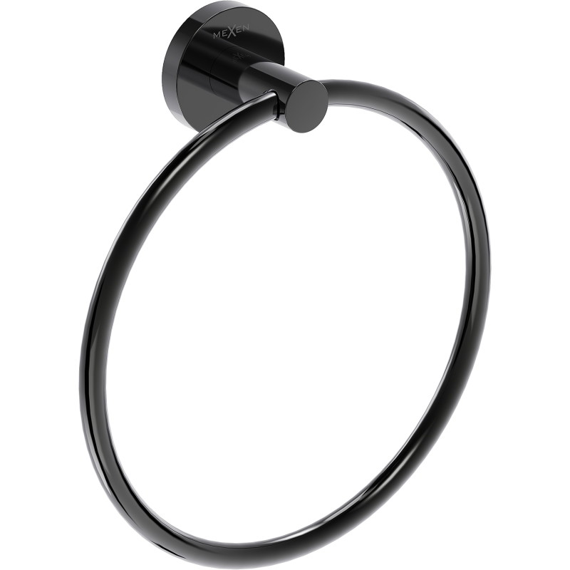 Mexen Ovio wieszak na ręcznik, black chrome - 70A19531-73