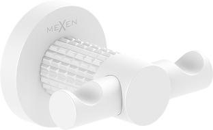 Mexen Triv podwójny haczyk na ręcznik, biały - 70A33012-20