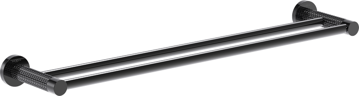 Mexen Triv podwójny wieszak na ręcznik, black chrome - 70A33047-73