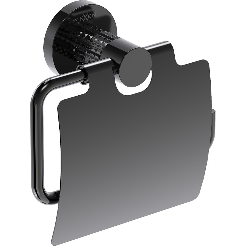 Mexen Triv uchwyt na papier toaletowy, black chrome - 70A33021-73