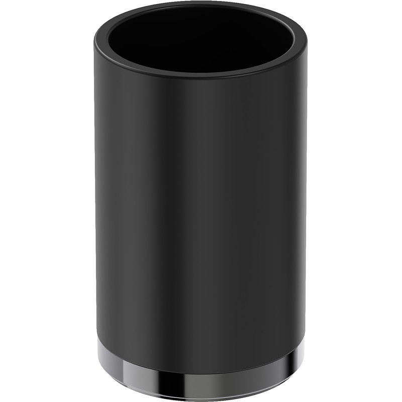 Mexen Triv kubek na szczoteczki stojący, czarny/black chrome - 70A33053-73B