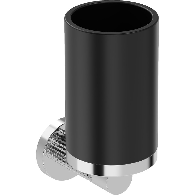 Mexen Triv kubek na szczoteczki, czarny/chrom - 70A33051-00B