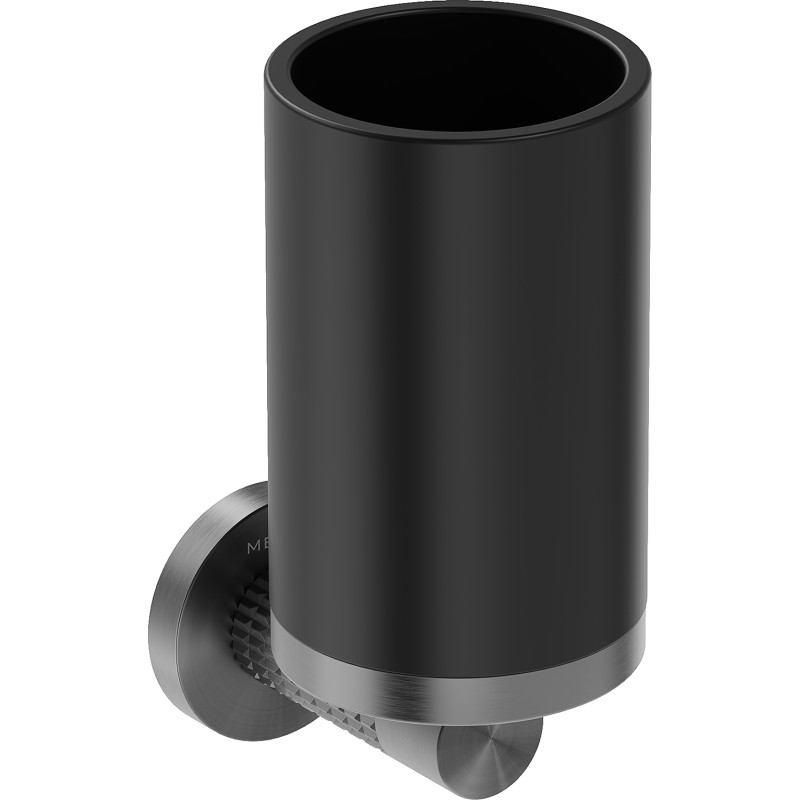 Mexen Triv kubek na szczoteczki, czarny/gun gray szczotkowany - 70A33051-66B