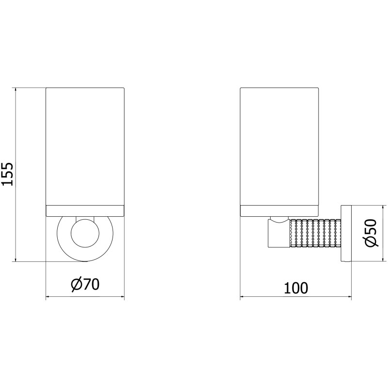 Mexen Triv kubek na szczoteczki, czarny/black chrome - 70A33051-73B
