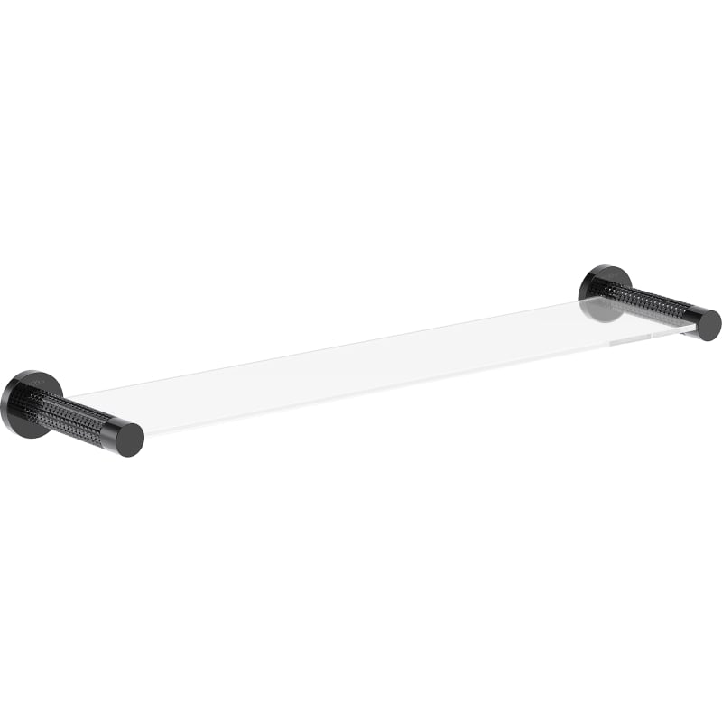Mexen Triv wisząca półka szklana, black chrome - 70A33061-73