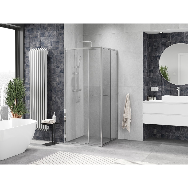 Mexen Linea kabina prysznicowa rozsuwana 80 x 80 cm, transparent, chrom - 8E1-080-080-01-01